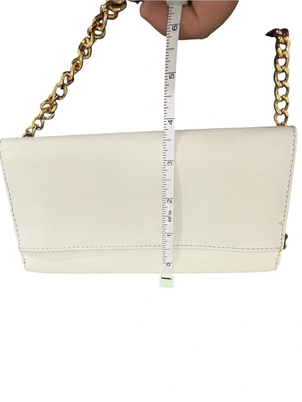 Michael Kors Ivory Crossbody Wallet with Gold Chain